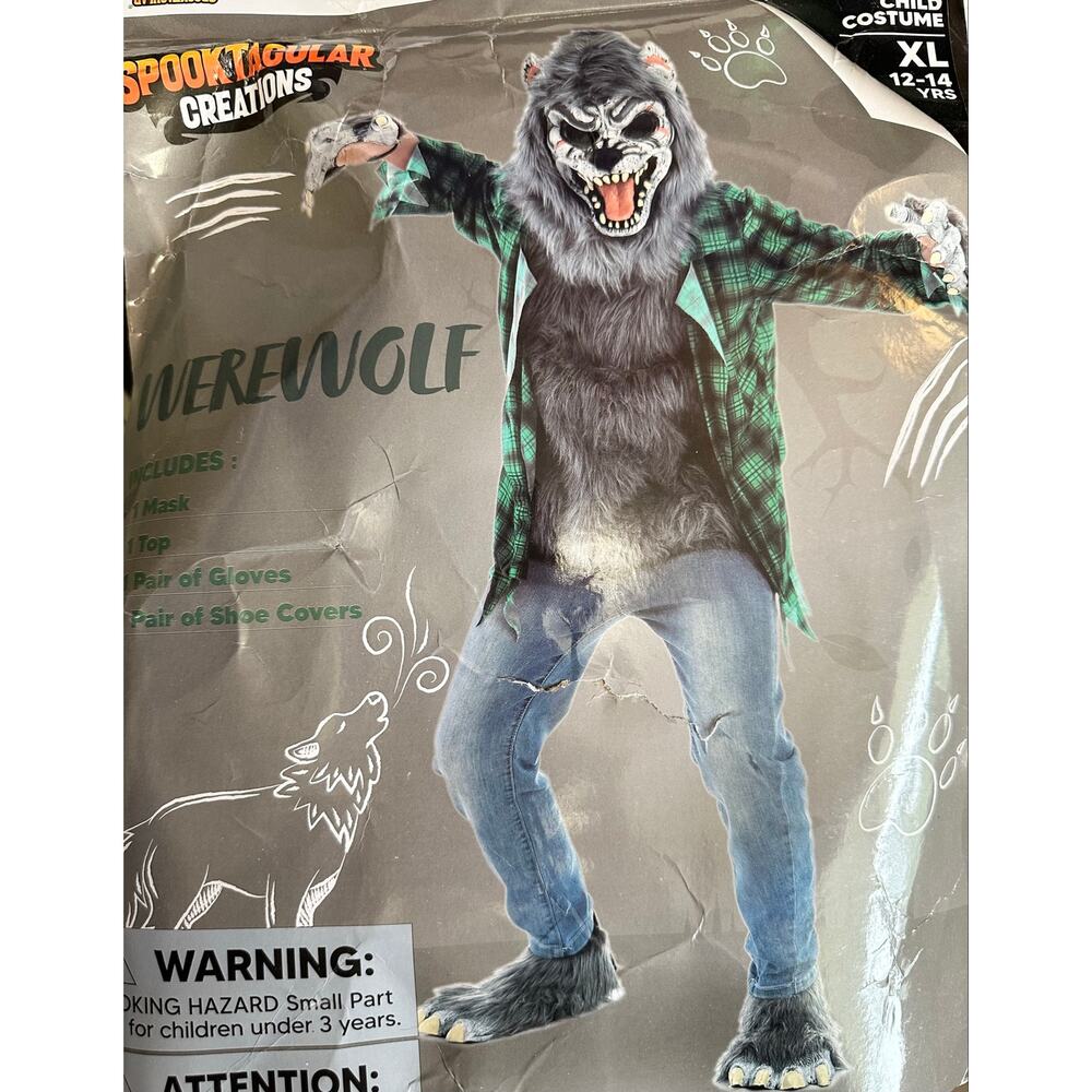 NWT Spooktacular Creations Werewolf Halloween Costume Child XL 12-14 Years